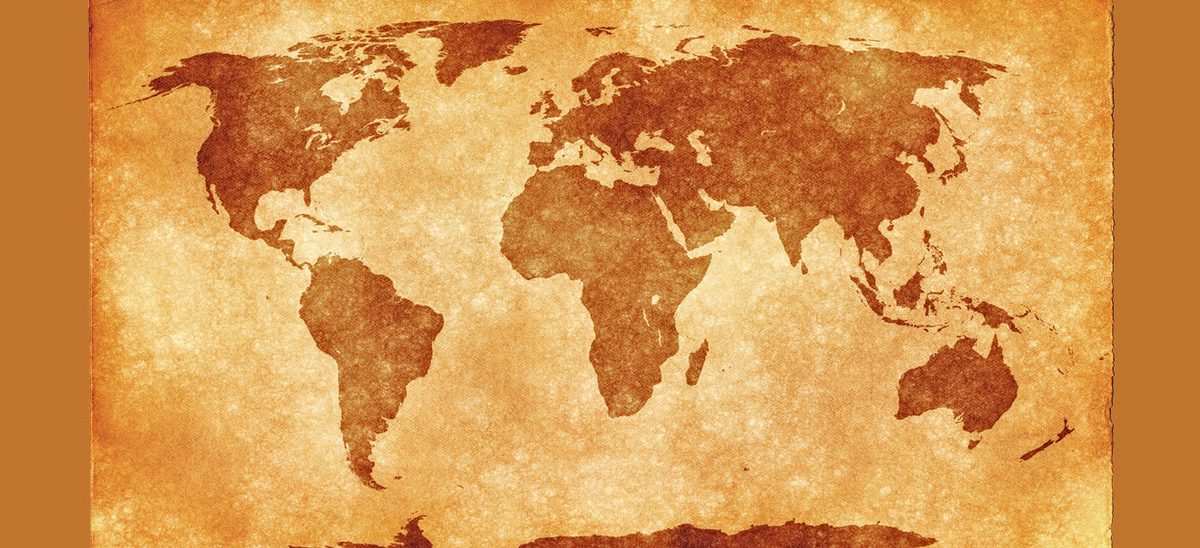 Antique-style map of the world